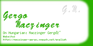 gergo maczinger business card